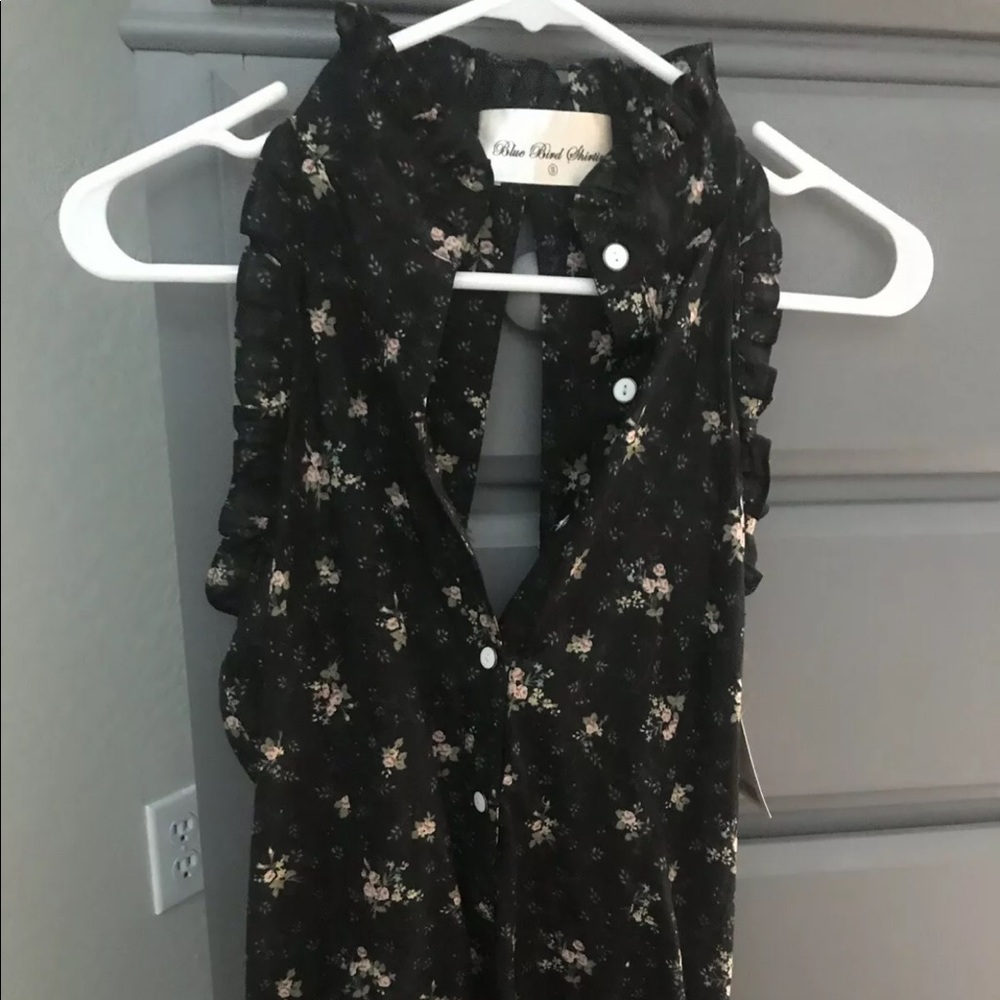 Blue Bird Shirting By Anthropologie Ruffle Top